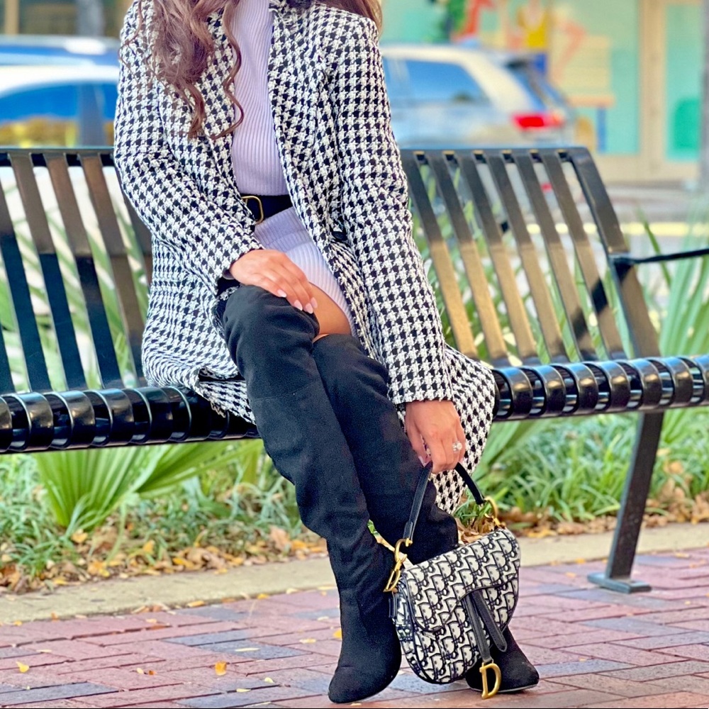 Express Houndstooth Winter Coat - image 5